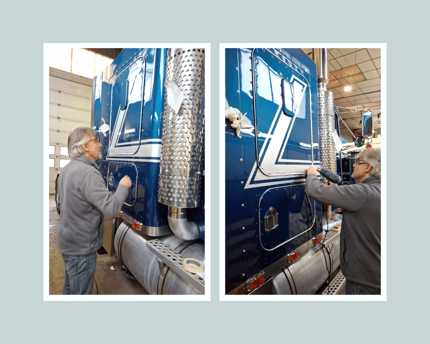 Le Kenworth T 800 B passe en peinture