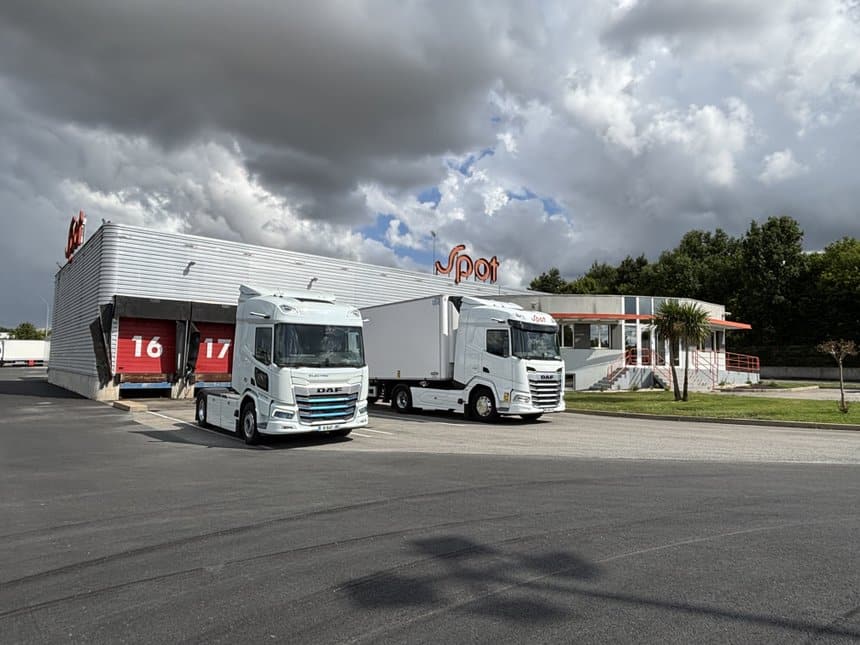 Un Daf XD Electric a fait halte chez les transports Spot