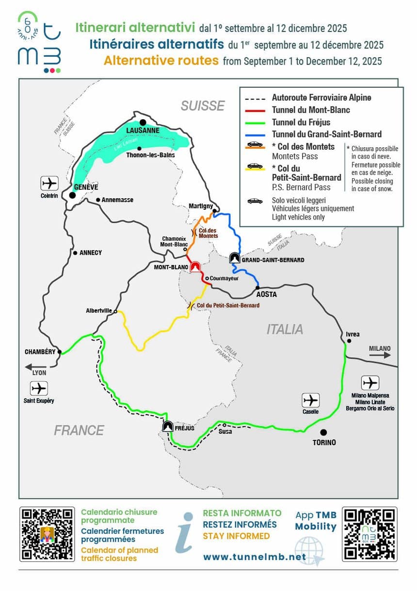L'ATMB publie une carte des itinéraires alternatifs