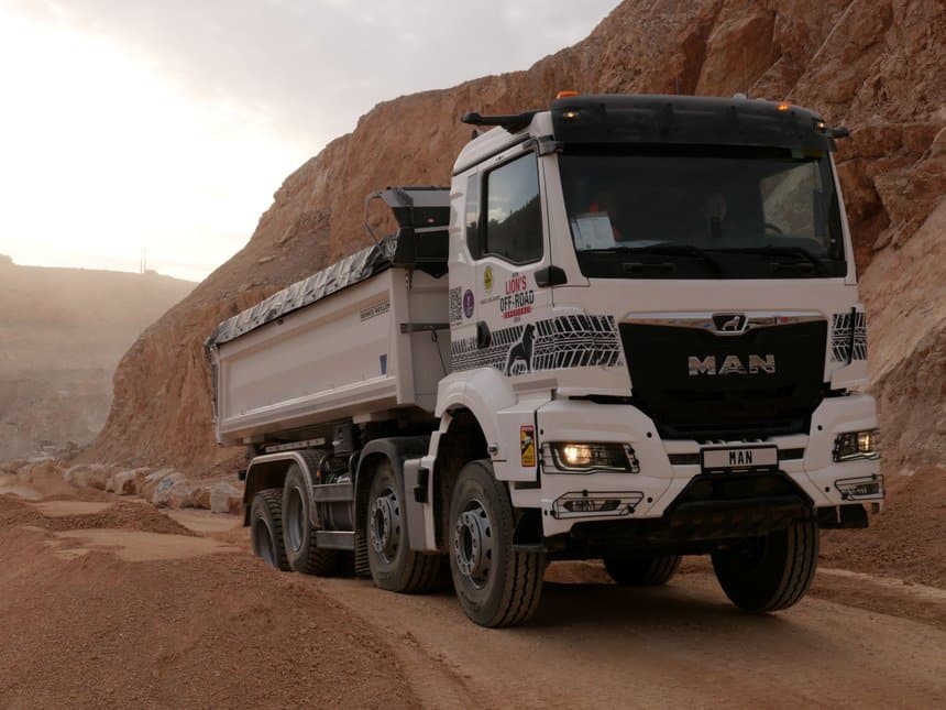 Les porteurs benne MAN dédiés à la construction