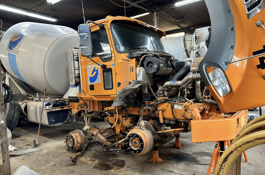 Casey Concrete possède son propre atelier de réparation et préparation de camions