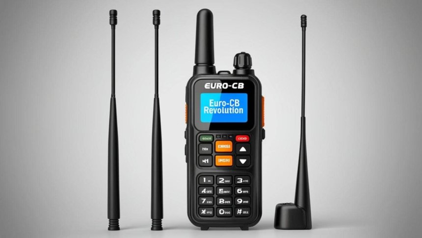 Un poste CB portable à double antenne