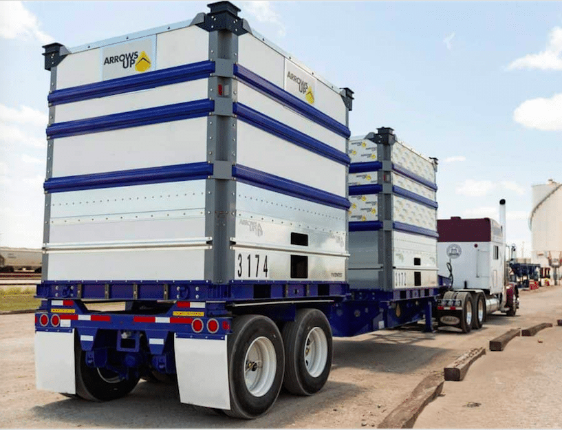 Jusqu'à 13,6 t de sable par conteneur